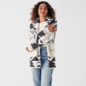 Faherty Doug Goodfeather Lodge Cardigan Sweater Size M